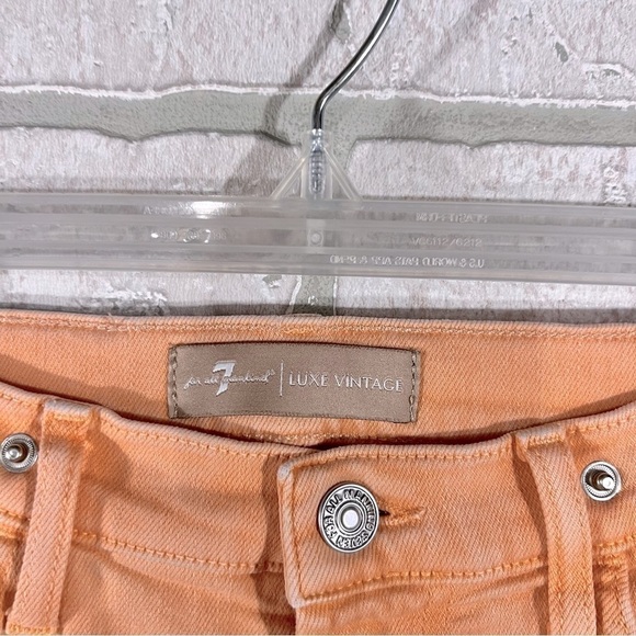 7 For All Mankind Luxe Vintage Tab High Waist Slim Kick Cut Hem Jeans Size 25 - Picture 8 of 12